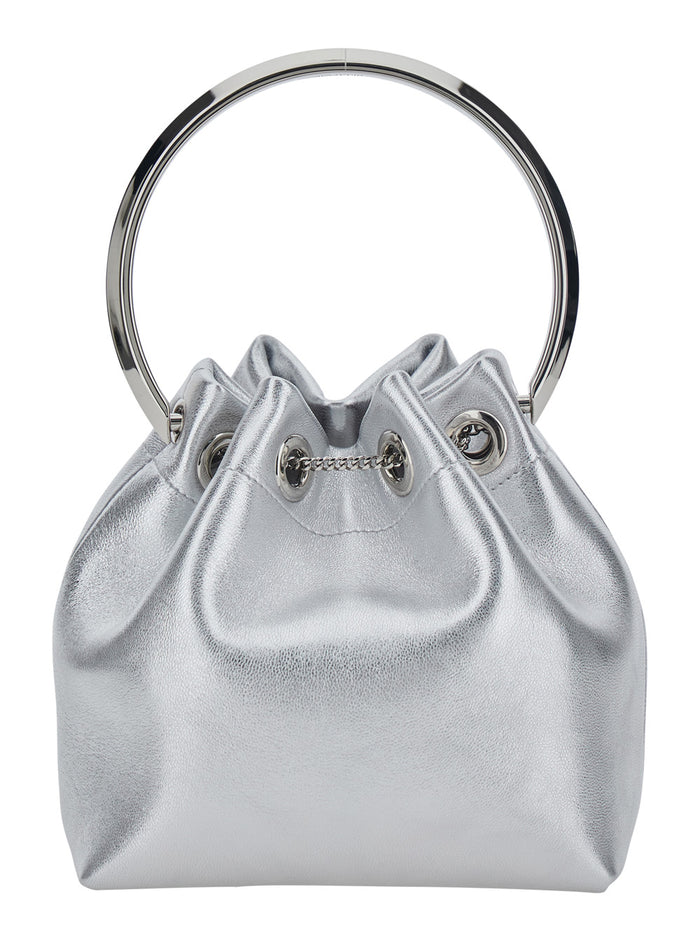 Bon Metallic Nappa With Metal Handle, Lamb Leather, Color, Woman Brass Mini Bags