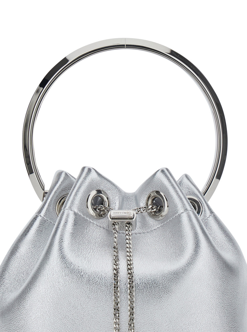 Bon Metallic Nappa With Metal Handle, Lamb Leather, Color, Woman Brass Mini Bags