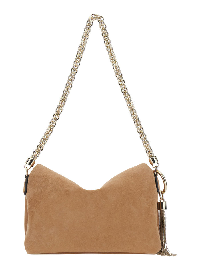Callie Flap Suede With Closure And Beige Woman Goat Brass Mini Bags