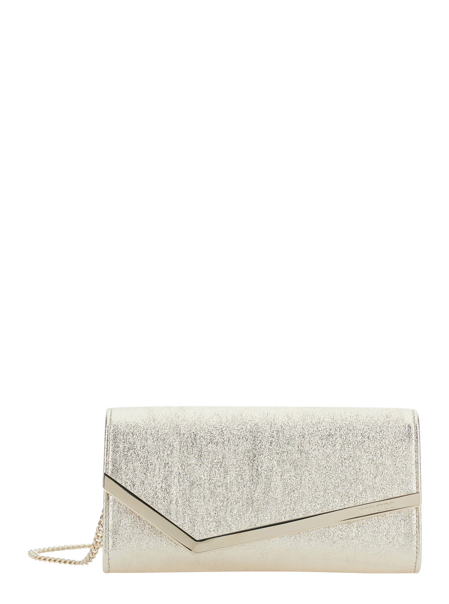 Clutch Pouch Emmie Metallic Leather-Blend Lamb Bags