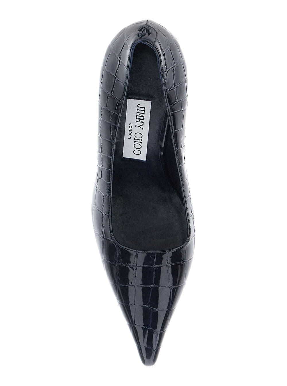 Pumps Ixia 80 Shiny Croc Embossed With Leather, Blue, Woman Blu Calf Heels