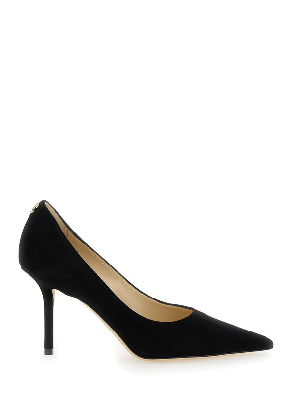 Pumps Love Black Suede Goat Leather