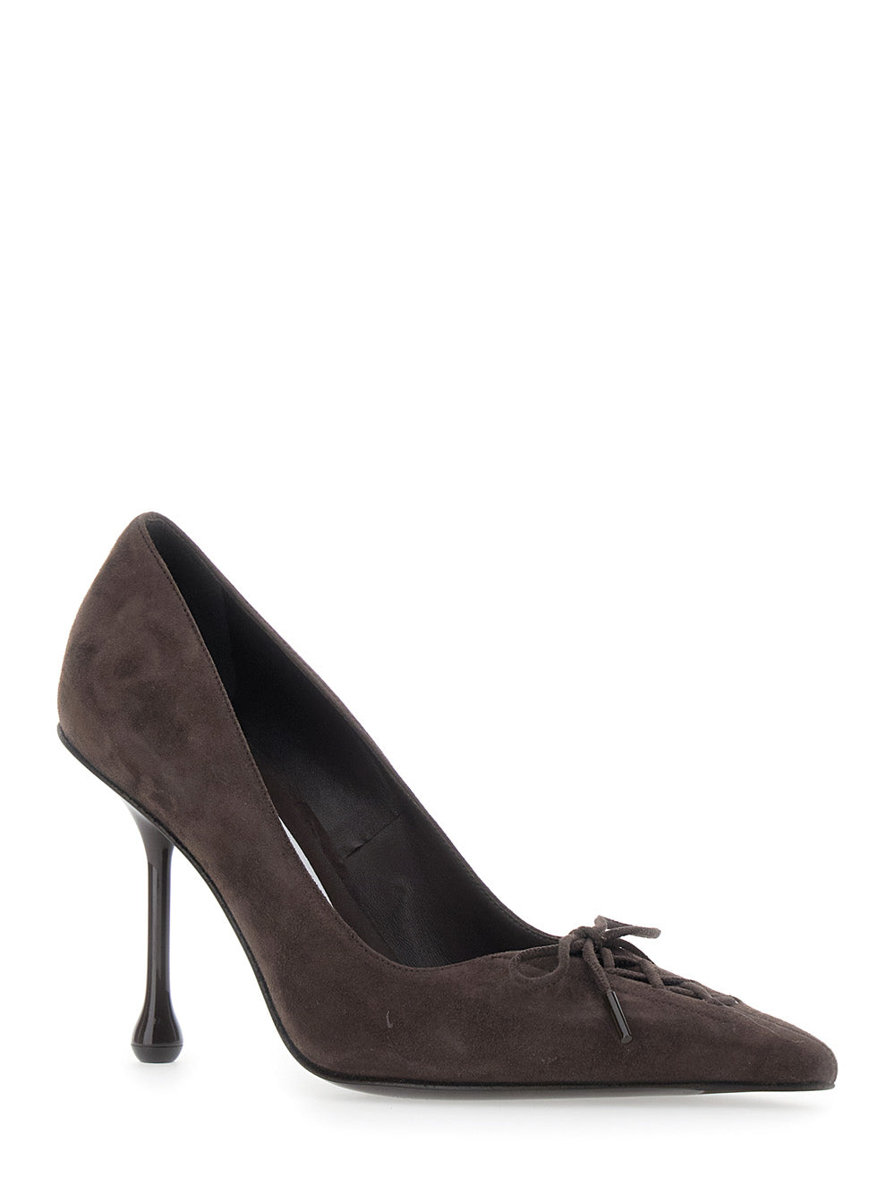 Scarlett 95 Suede Shoes With Heel Brown For Women Goat Heels