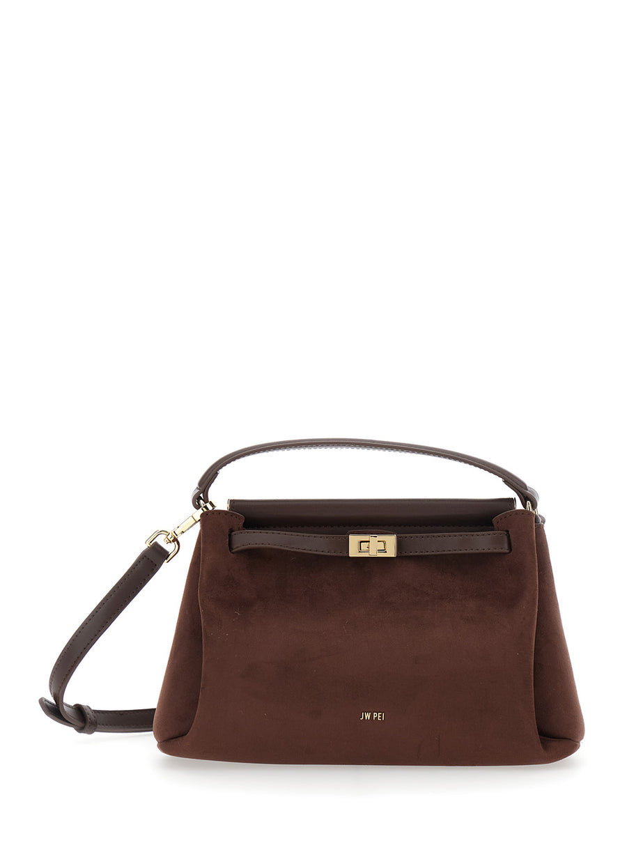 Top-Handle Handbag Carmen Brown Spandex Handbags