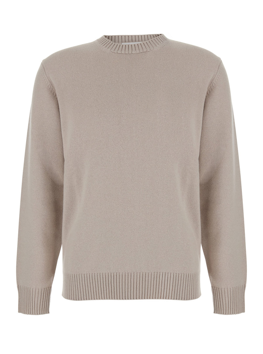Crew Neck Sweater Ml F.7gg White Wool Tops