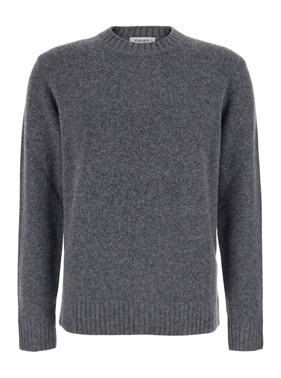 Crew Neck Pullover Ml F.5gg Grey Wool Tops