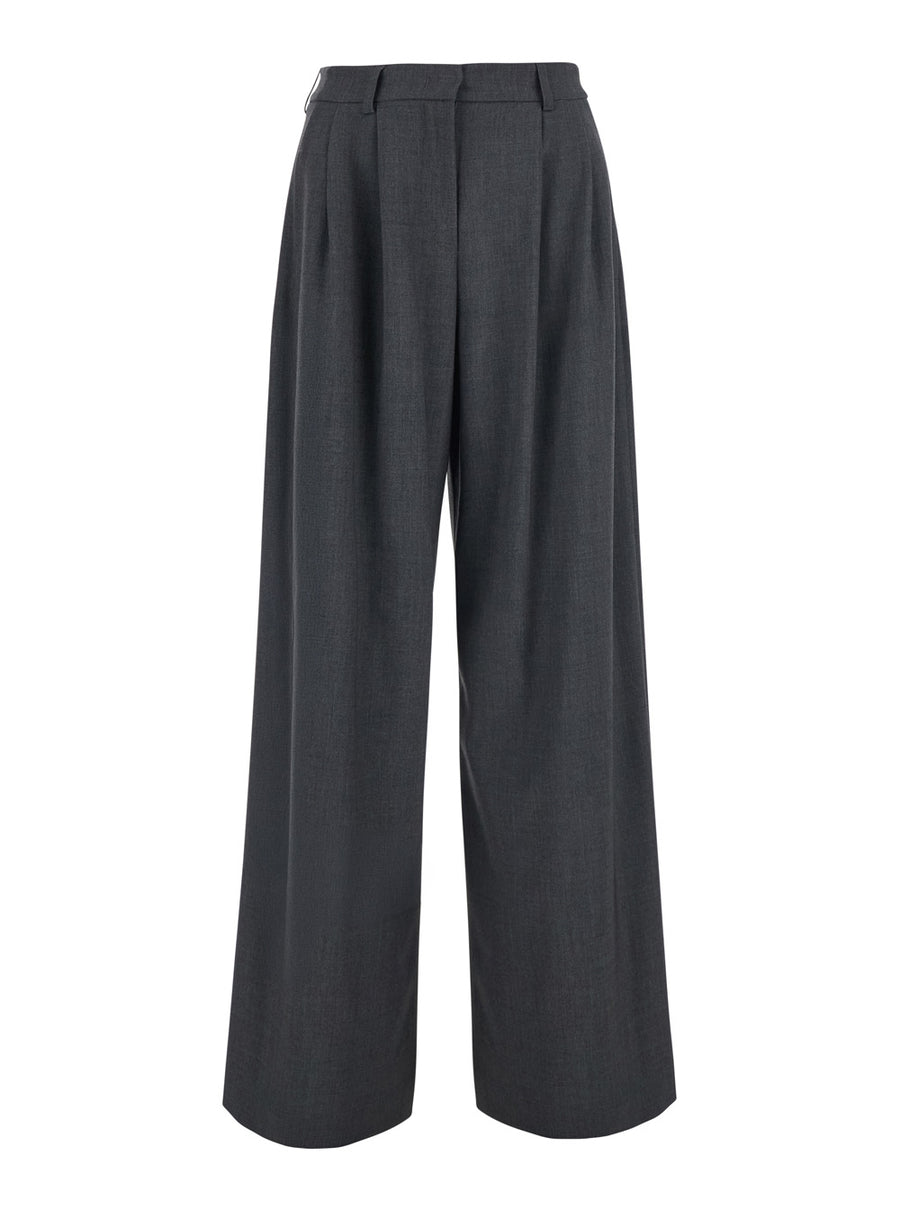 Trousers Wool-Blend Grey Wool Blend