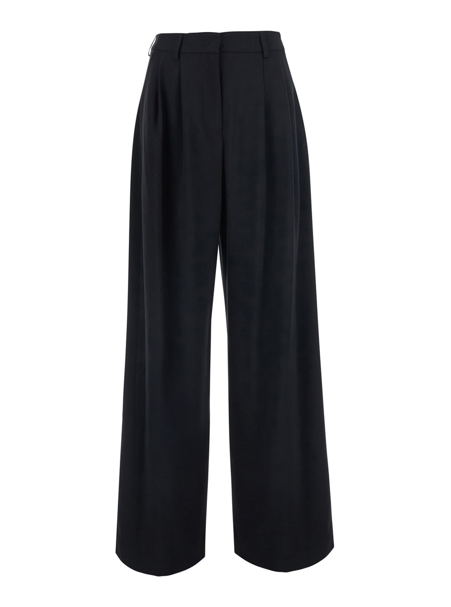 Trousers Black Wool-Blend Wool Blend