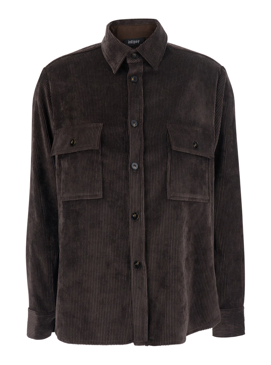 Corduroy Shirt Brown Blouses