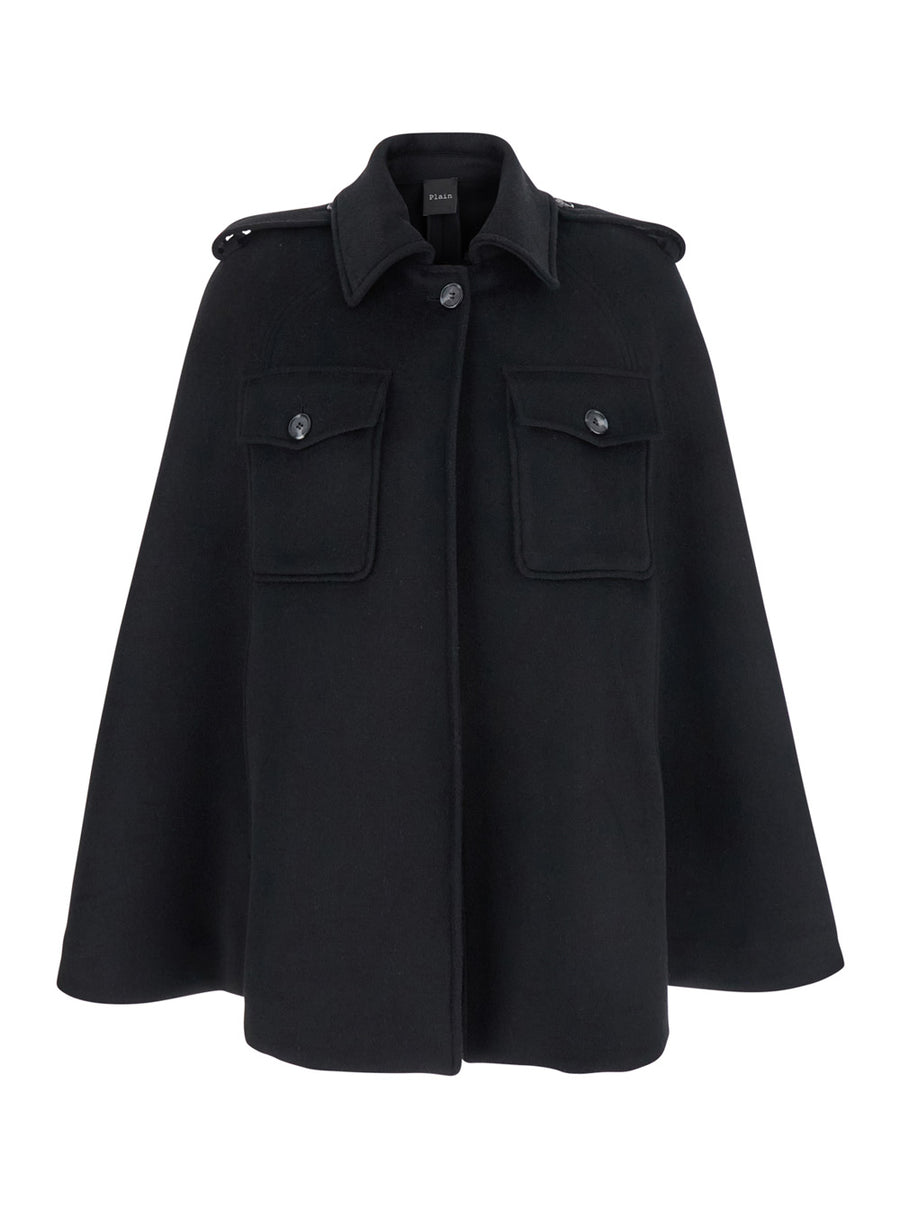Short Cape Black Coat