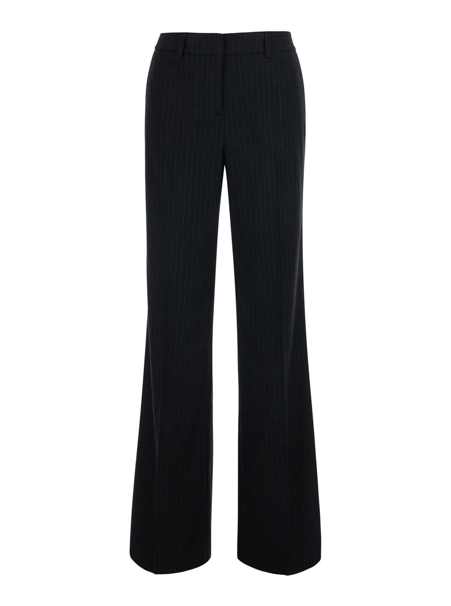 Pinstripe Trousers Black