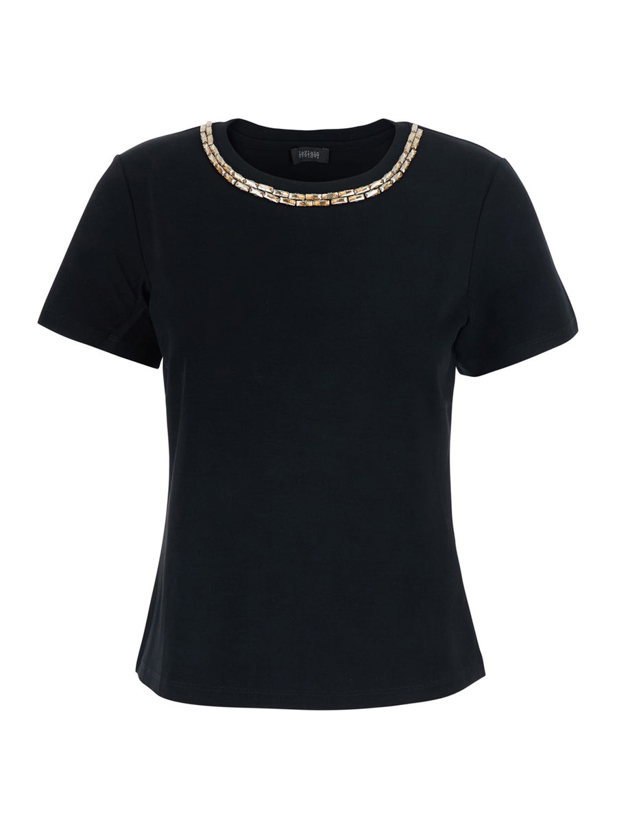 T-Shirt Embroidered Cotton Black T-shirts & Jerseys