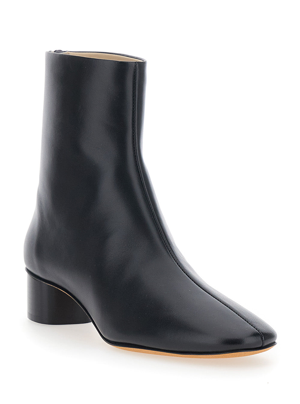 Carole Boots High-Heeled Leather Ankle For Women Black Lamb