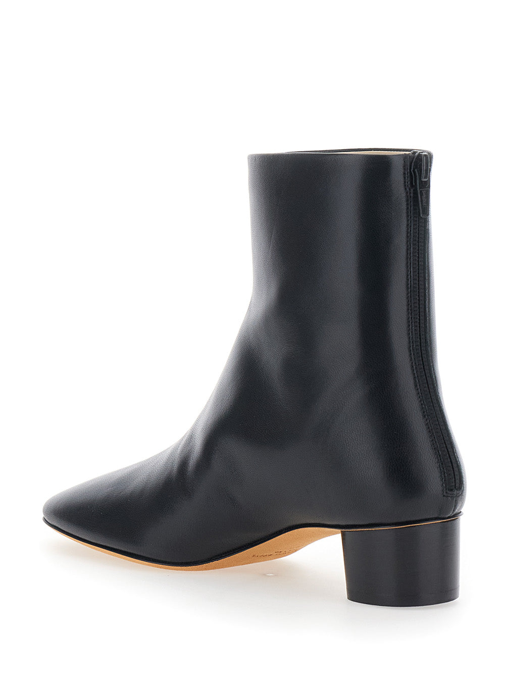 Carole Boots High-Heeled Leather Ankle For Women Black Lamb