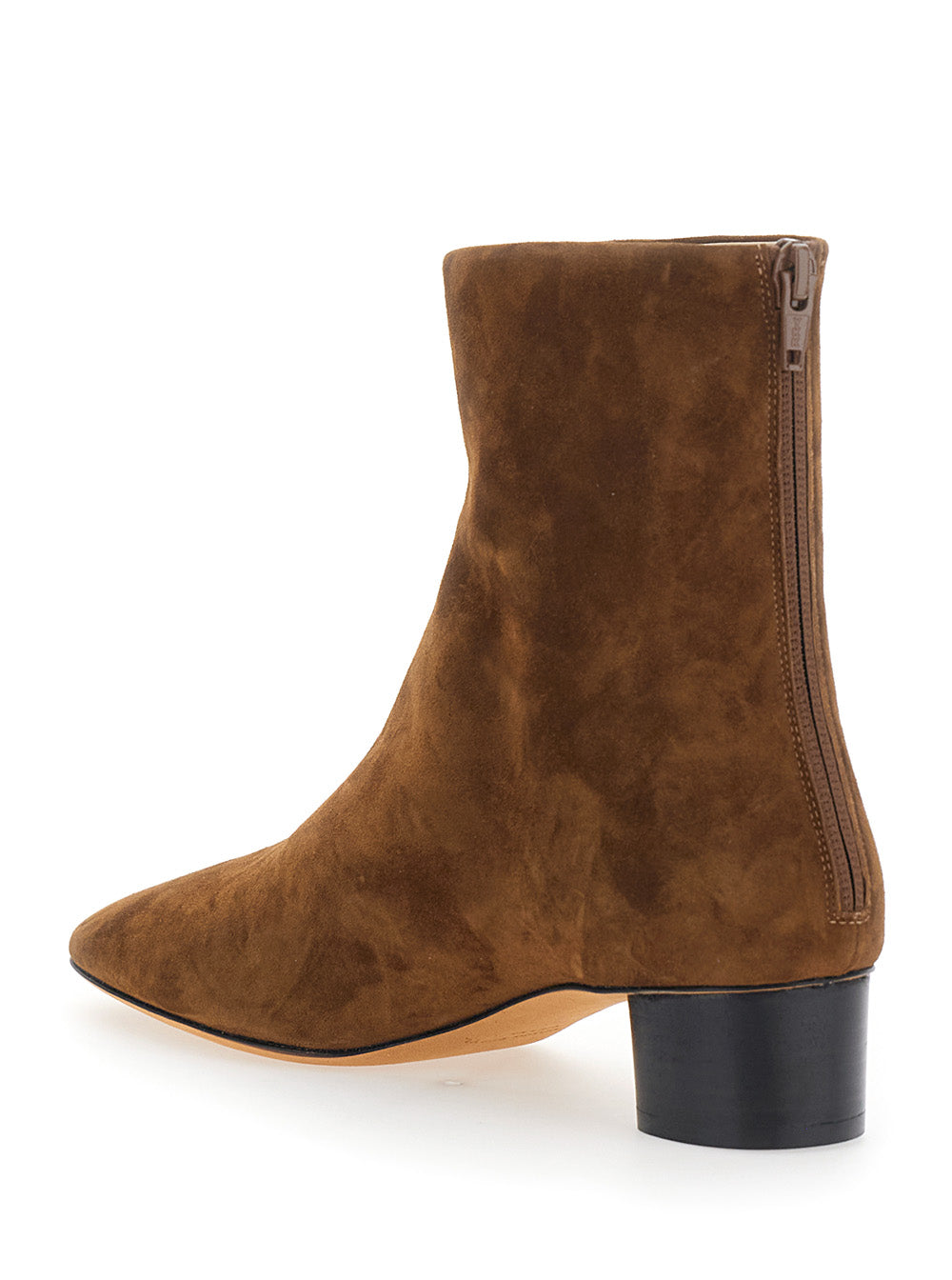Carole Boots Ankle With Rubber Sole And Leather Brown Woman Goat