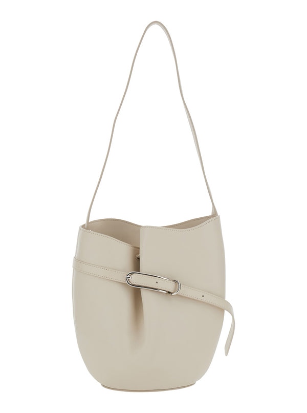 Shoulder Bag White Leather Calf