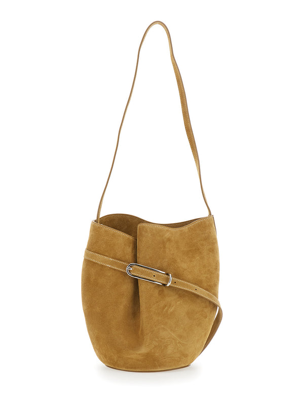 Crossbody Bag Brown Suede Cow Leather Shoulder