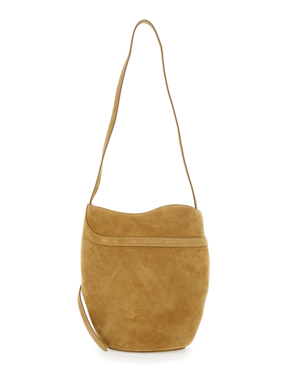 Brown Crossbody Bag With Adjustable Strap Suede For Women Cow