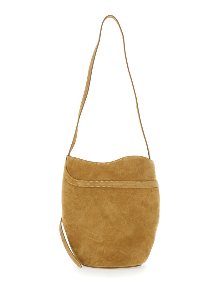 Brown Crossbody Bag With Adjustable Strap Suede For Women Cow