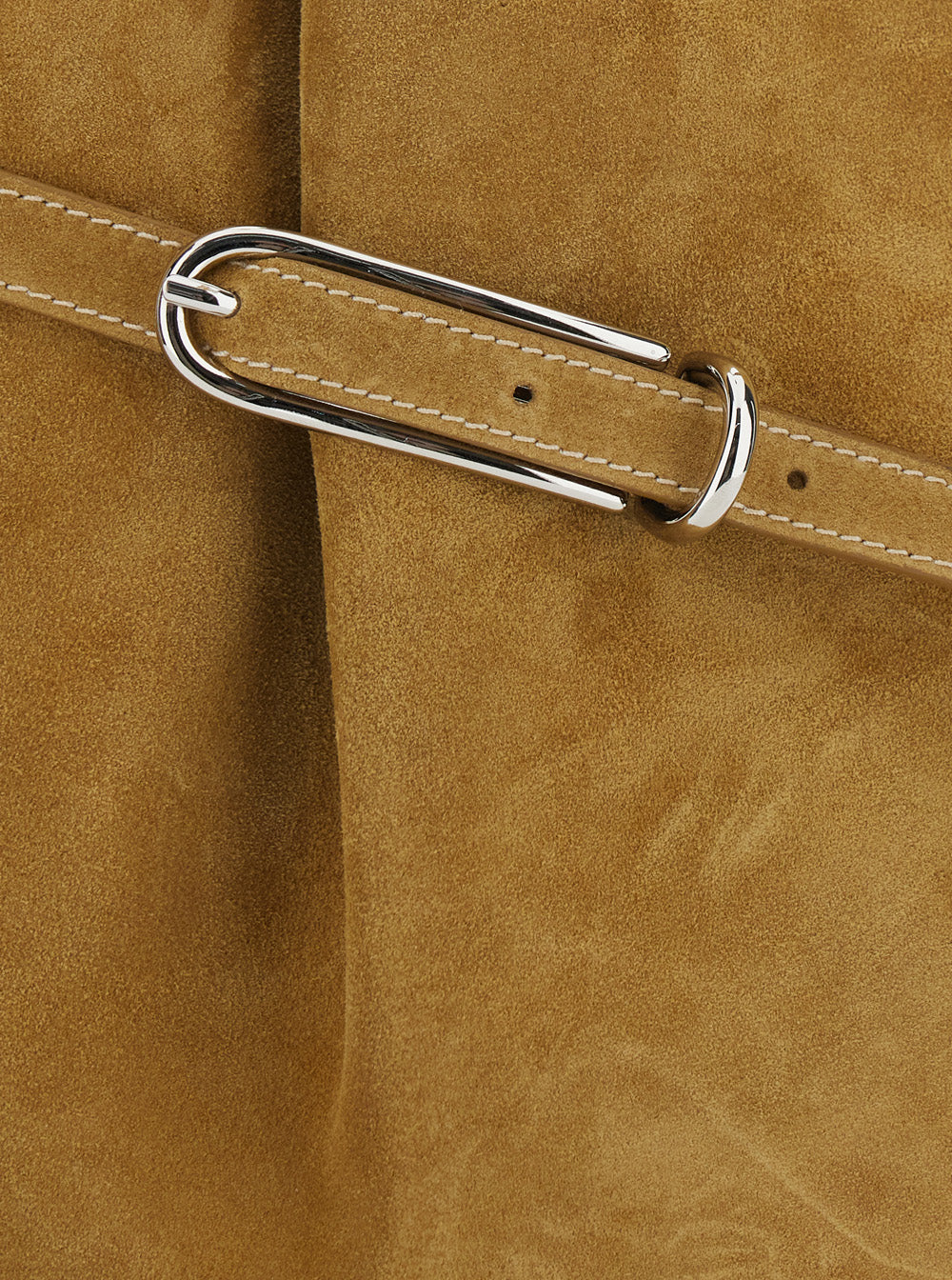 Brown Crossbody Bag With Adjustable Strap Suede For Women Cow
