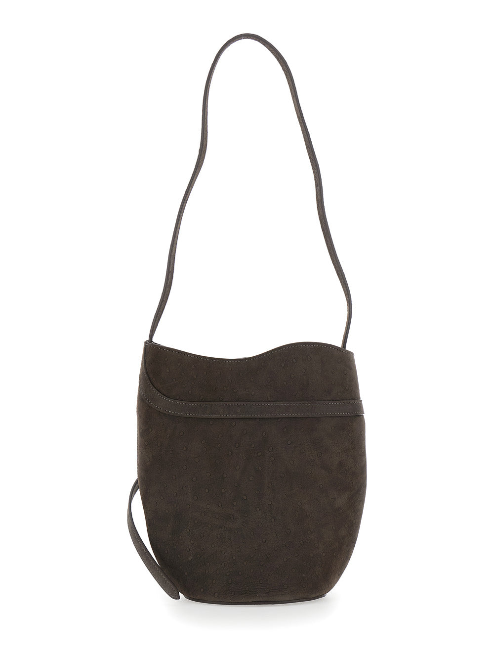 Brown Crossbody Bag With Adjustable Strap Suede For Women Calf