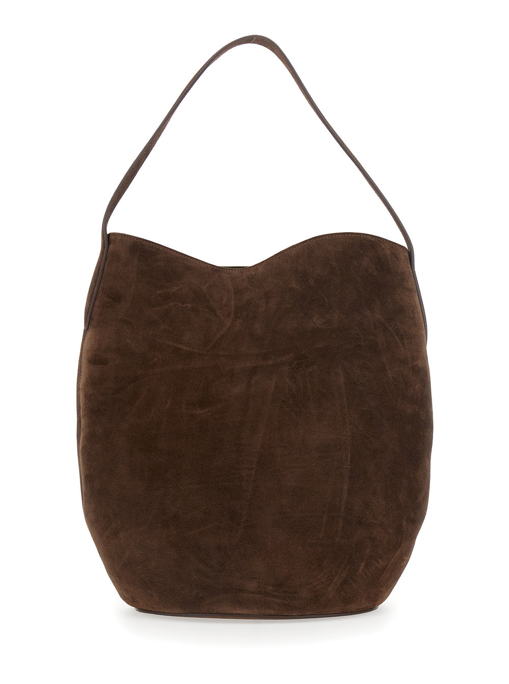 Brown Crossbody Bag With Adjustable Strap Suede For Women Cow Shoulder