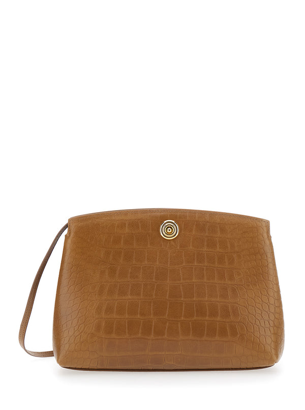 Clutch Bag Suede Brown Calf Leather