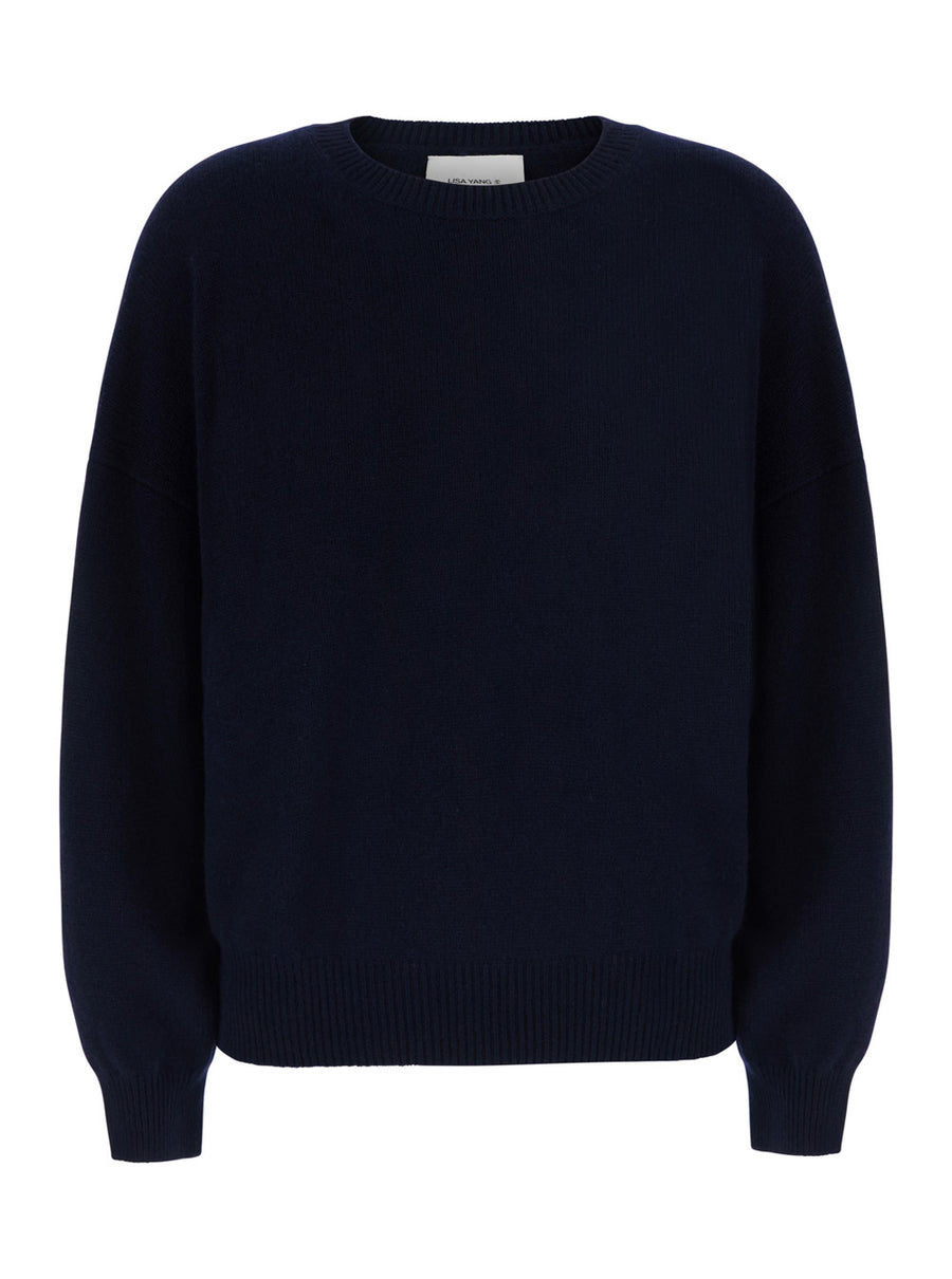 Sweater Veira Blue Cashmere Knitted Tops