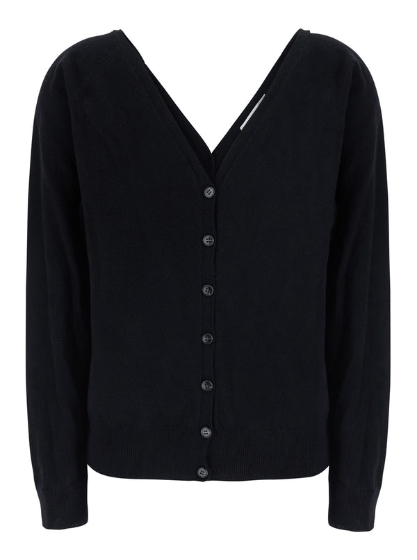 Cardigan Jiani Black Cashmere Knitted Tops