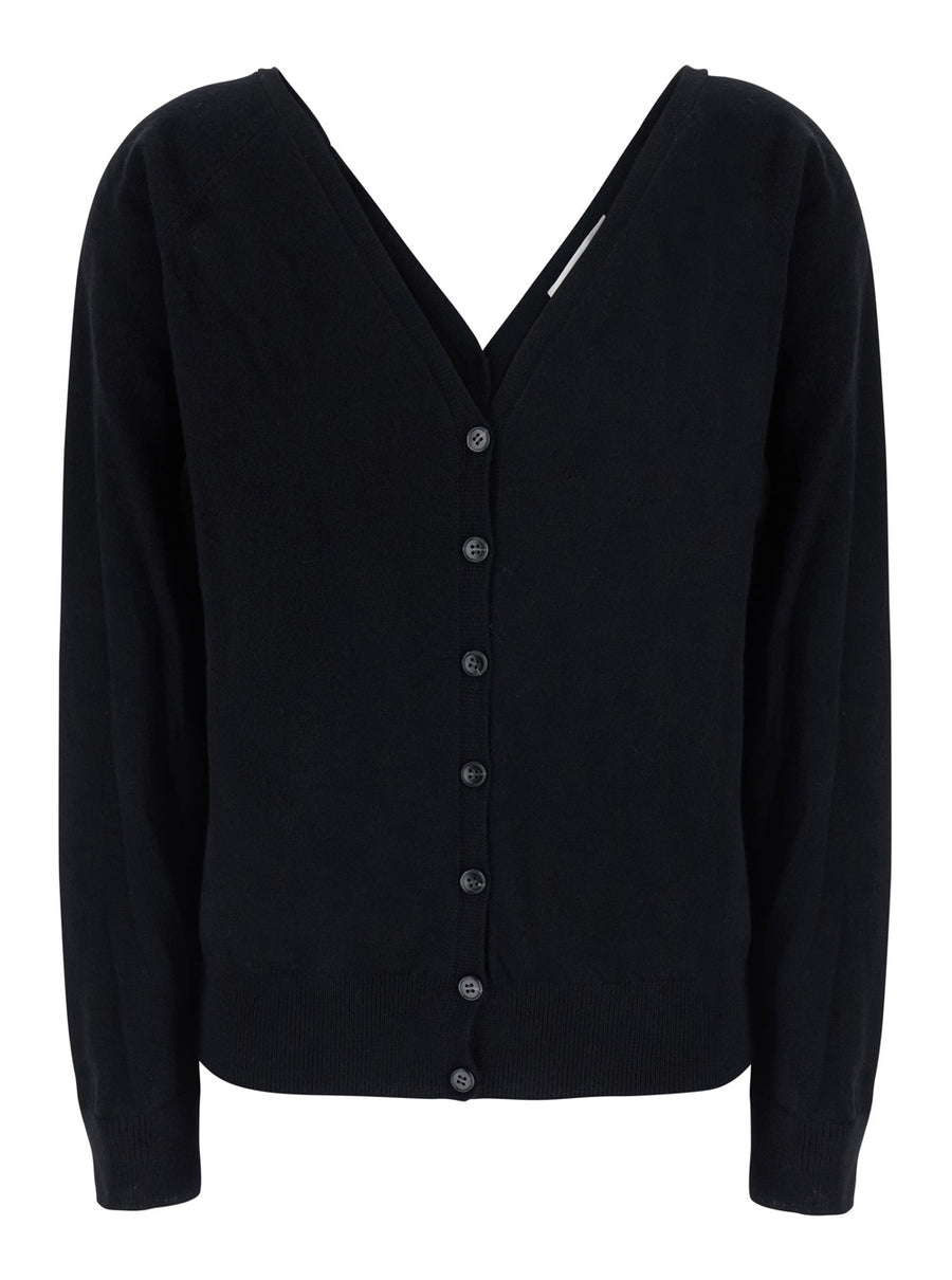Cardigan Jiani Black Cashmere Knitted Tops