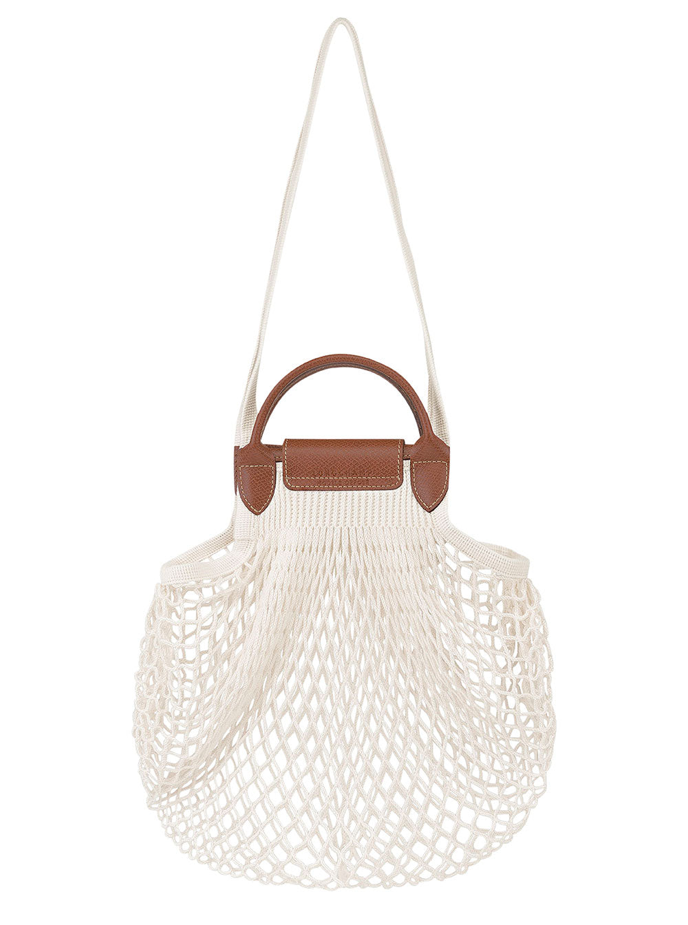 Handbag Le Pliage Filet With Logo Engraved White Net For Women Canvas Shoulder Bags