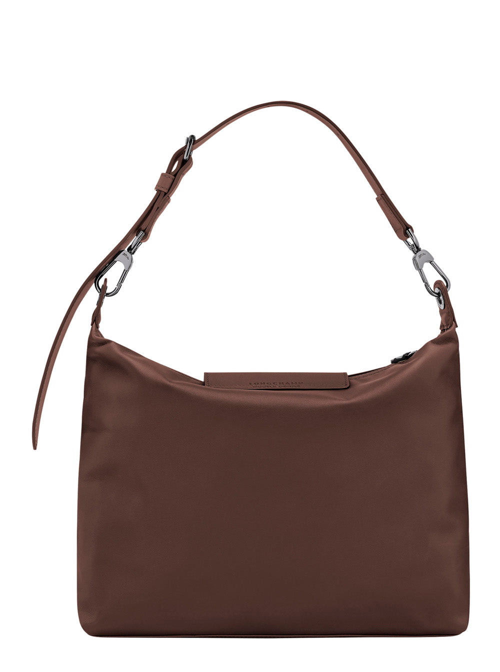Shoulder Bag With Clasp Closure And Logo On The Front Brown Leather For Women