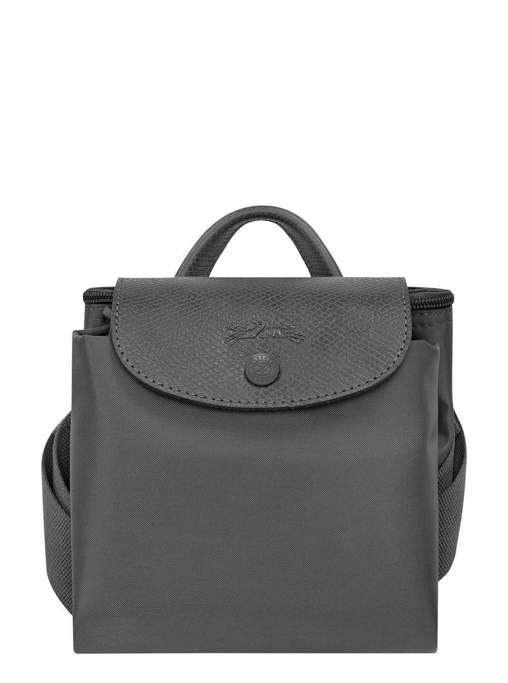 Backpack With Drawstring Closure And Gray Leather Details For Women Grey Backpacks Belt Bags