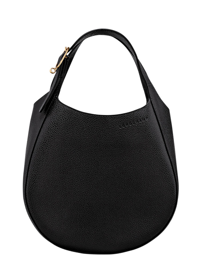 Handbag Le Foulonné With Zip Closure Black Leather For Women Calf Shoulder Bags