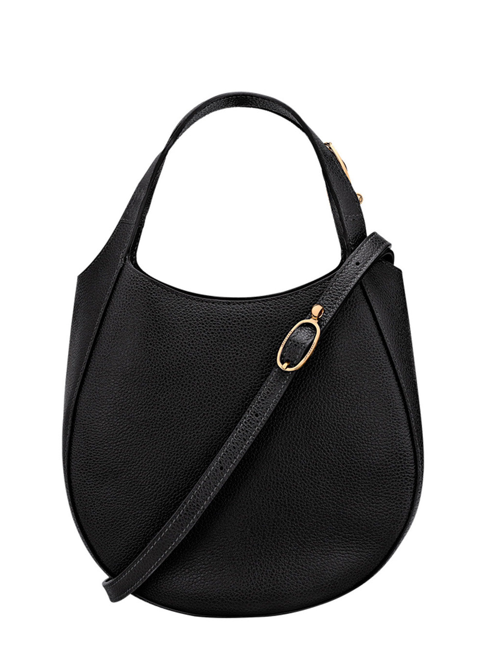 Handbag Le Foulonné With Zip Closure Black Leather For Women Calf Shoulder Bags
