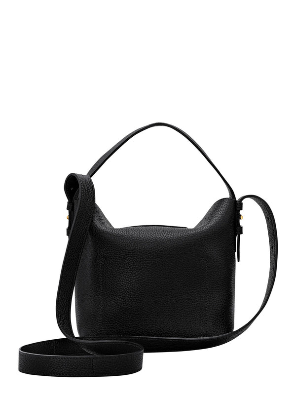Shoulder Bag With Triomphe Plate Black Leather Calf