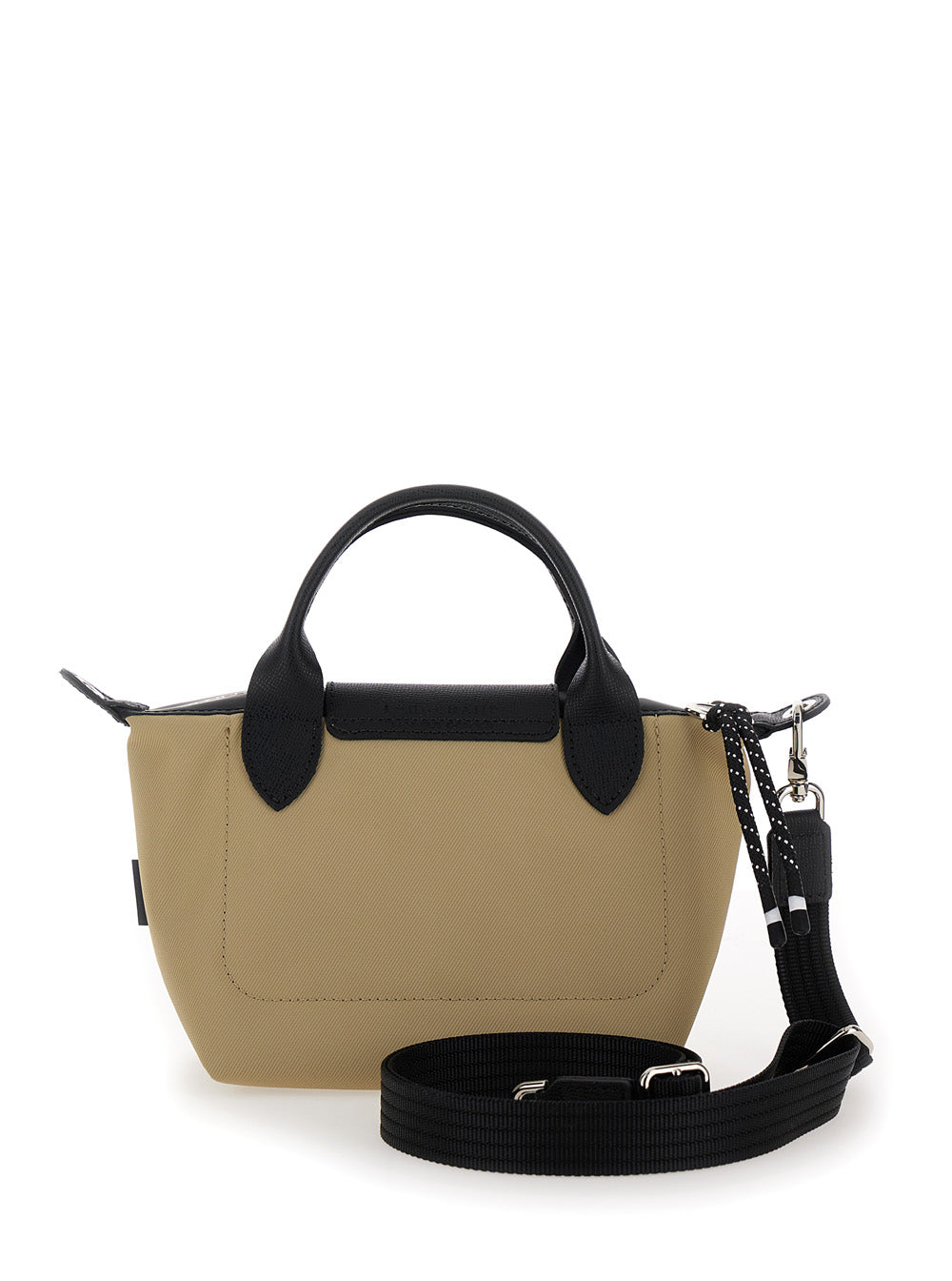 Handbag Le Pliage Energy With Beige Leather Handles For Women Grey Polyamide Crossbody Bags