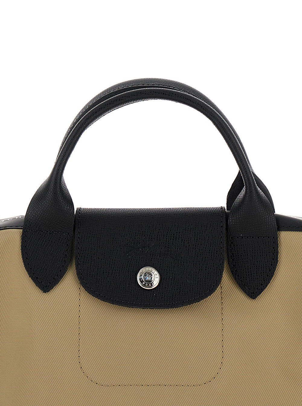 Handbag Le Pliage Energy With Beige Leather Handles For Women Grey Polyamide Crossbody Bags