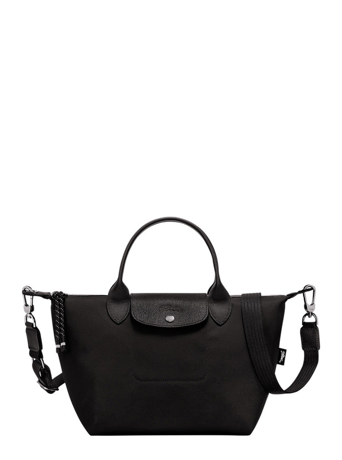 Handbag Le Pliage Energy With Logo Imprinted On The Front And Adjustable Removable Ecoleather Strap For Women Black Polyamide Hand Bags