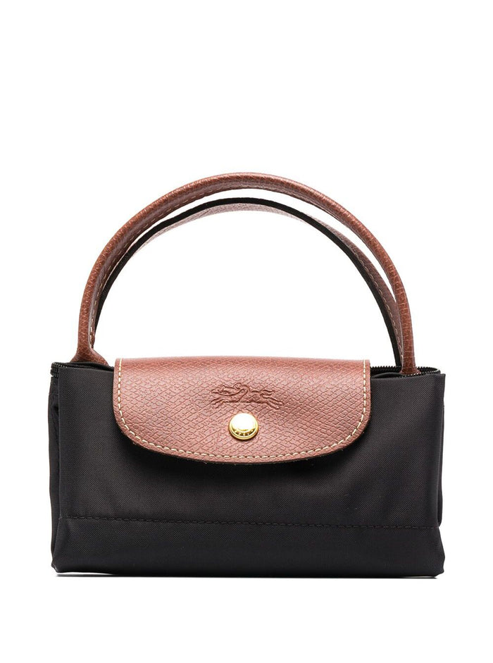 Handbag Le Pliage S With Engraved Logo Recycled Canvas Black Women Hand Bags