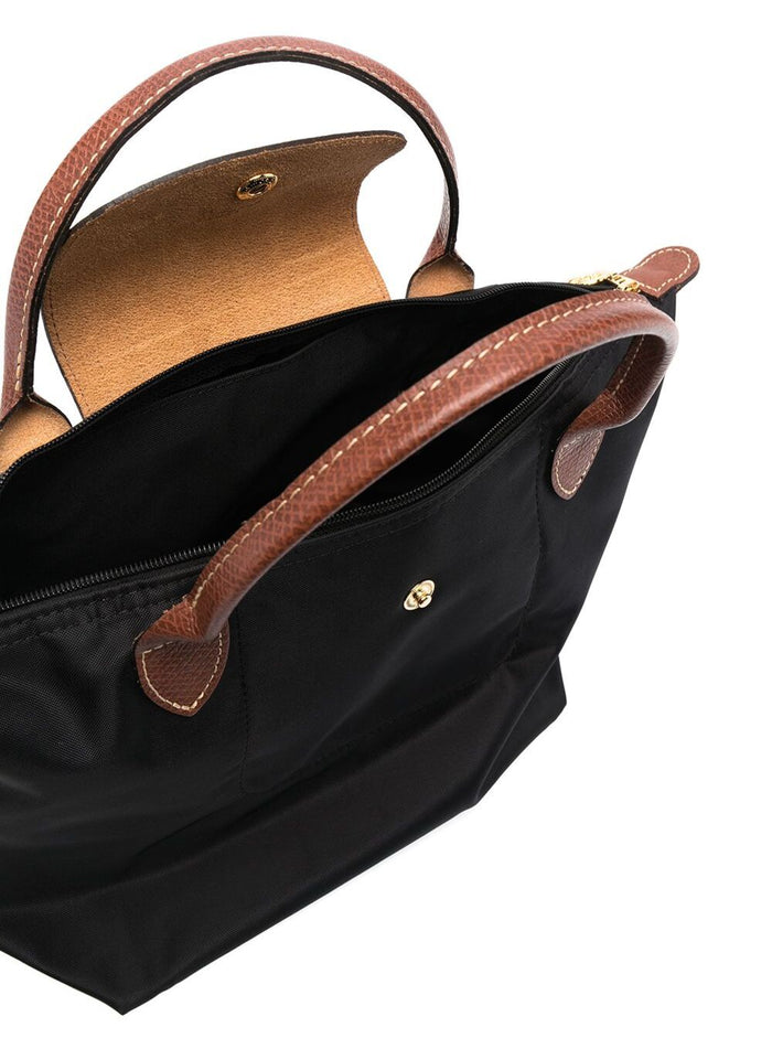 Handbag Le Pliage S With Engraved Logo Recycled Canvas Black Women Hand Bags