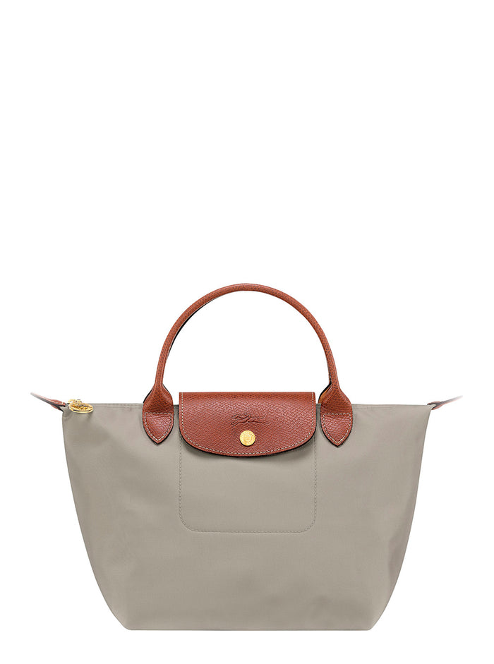 Handbag Le Pliage S With Engraved Logo Recycled Grey Fabric For Women Nylon Hand Bags