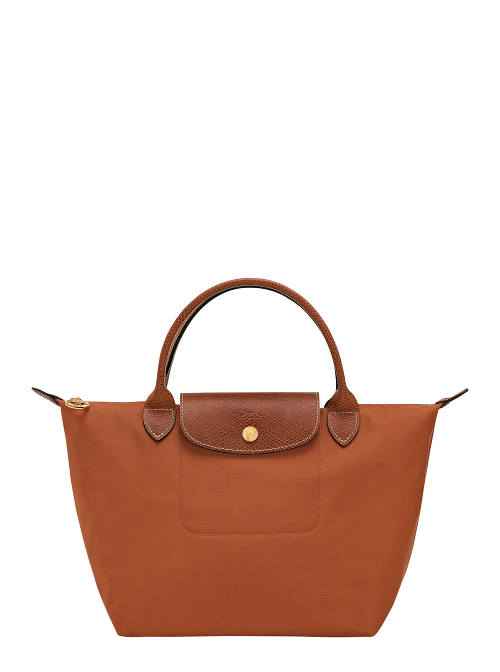 Handbag Le Pliage S With Engraved Logo Recycled Canvas Brown Women Beige Nylon Hand Bags