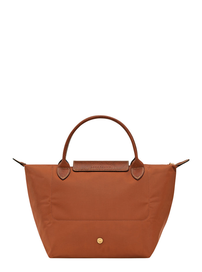 Handbag Le Pliage S With Engraved Logo Recycled Canvas Brown Women Beige Nylon Hand Bags