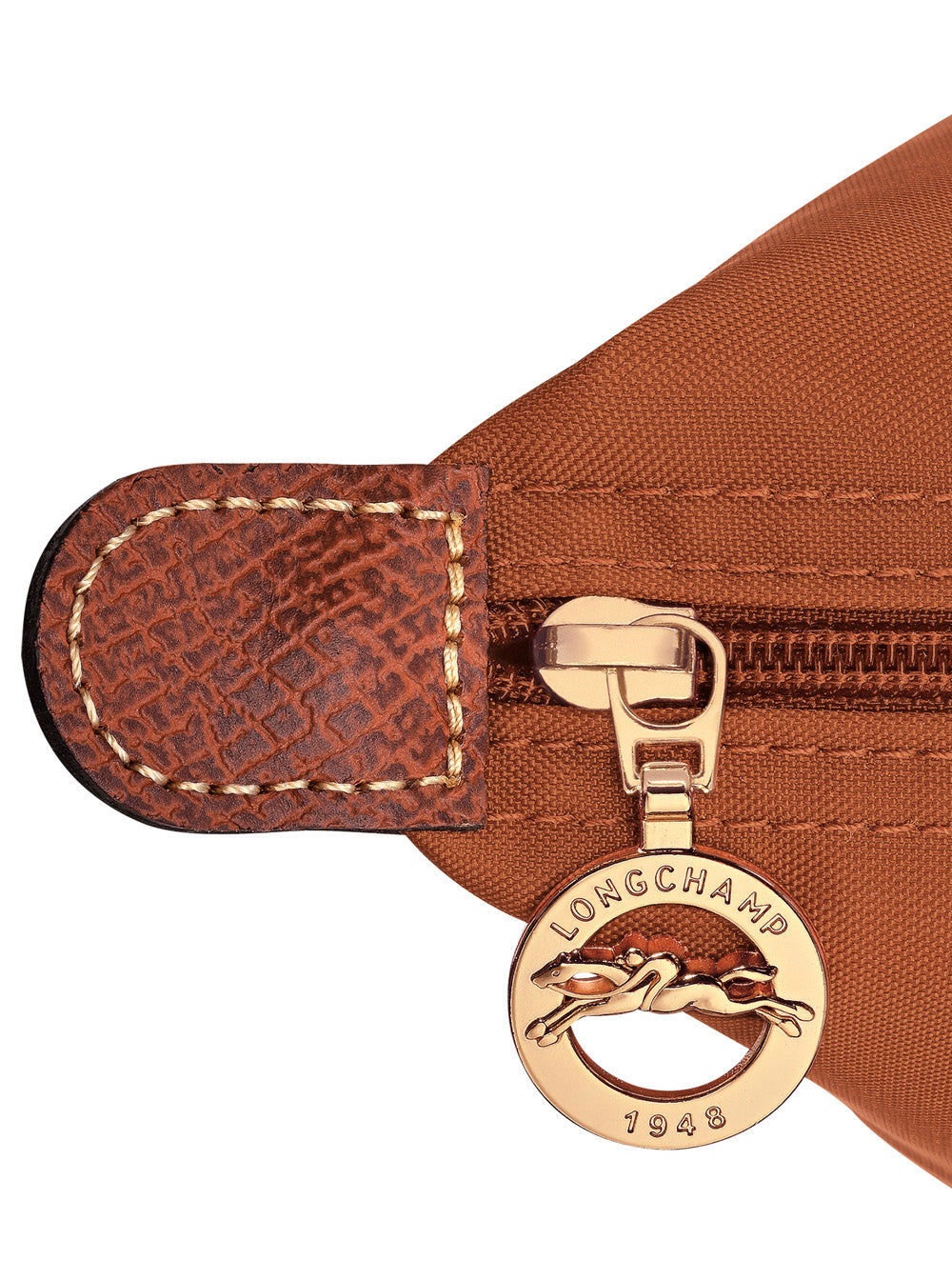 Handbag Le Pliage S With Engraved Logo Recycled Canvas Brown Women Beige Nylon Hand Bags