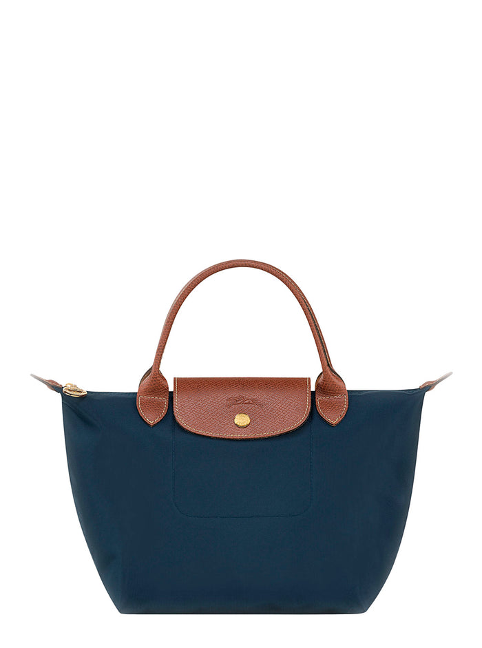 Handbag Le Pliage S With Engraved Logo Recycled Canvas Blue Women Blu Nylon Hand Bags