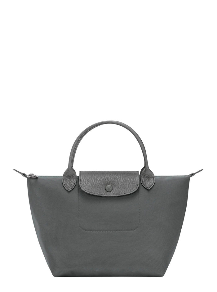 Handbag Le Pliage One With Gray Leather Button Closure For Women Grey Hand Bags