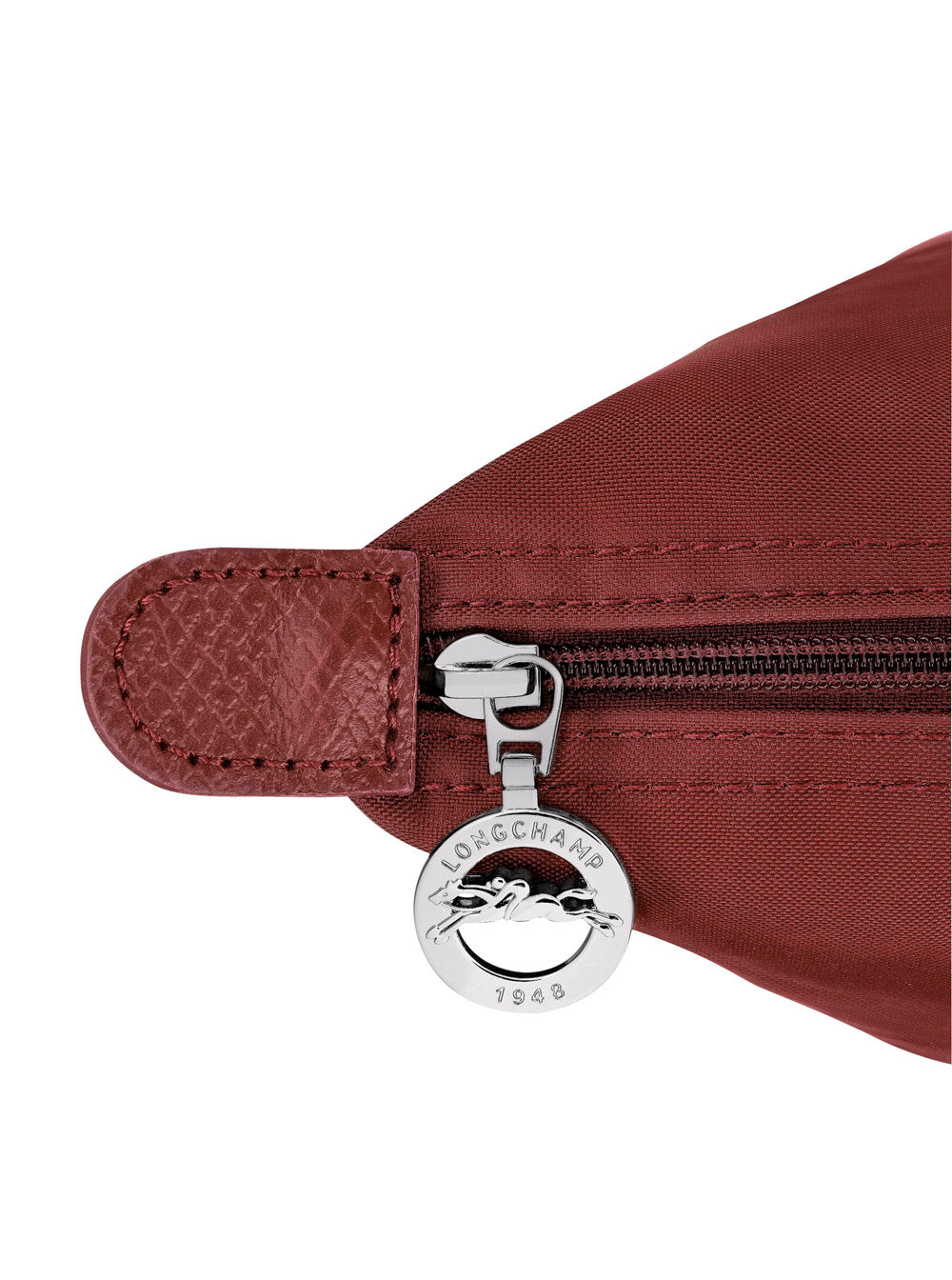 Handbag With Zip Closure And Bordeaux Leather Handles For Women Polyamide Hand Bags
