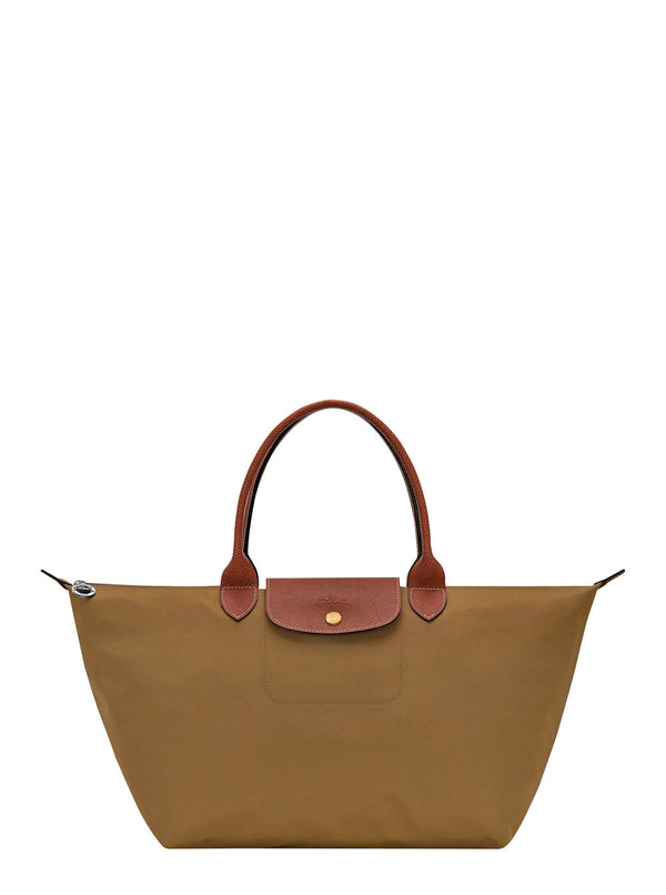 Shoulder Bag With Green Leather Zip Polyamide