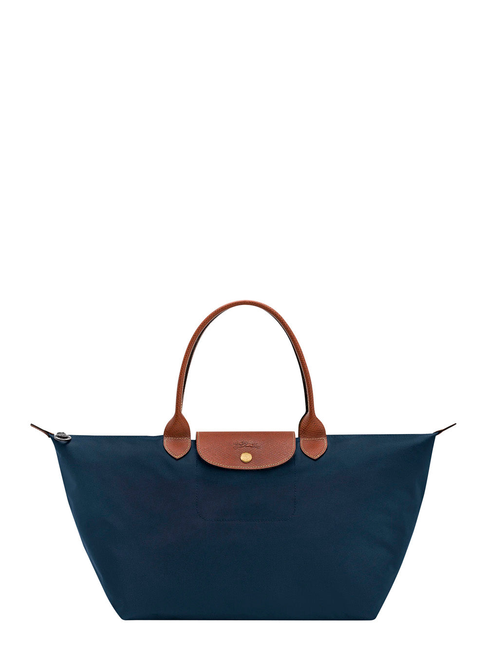 Shoulder Bag With Zip Closure And Leather Handle. Leather. Blue. Women. Blu